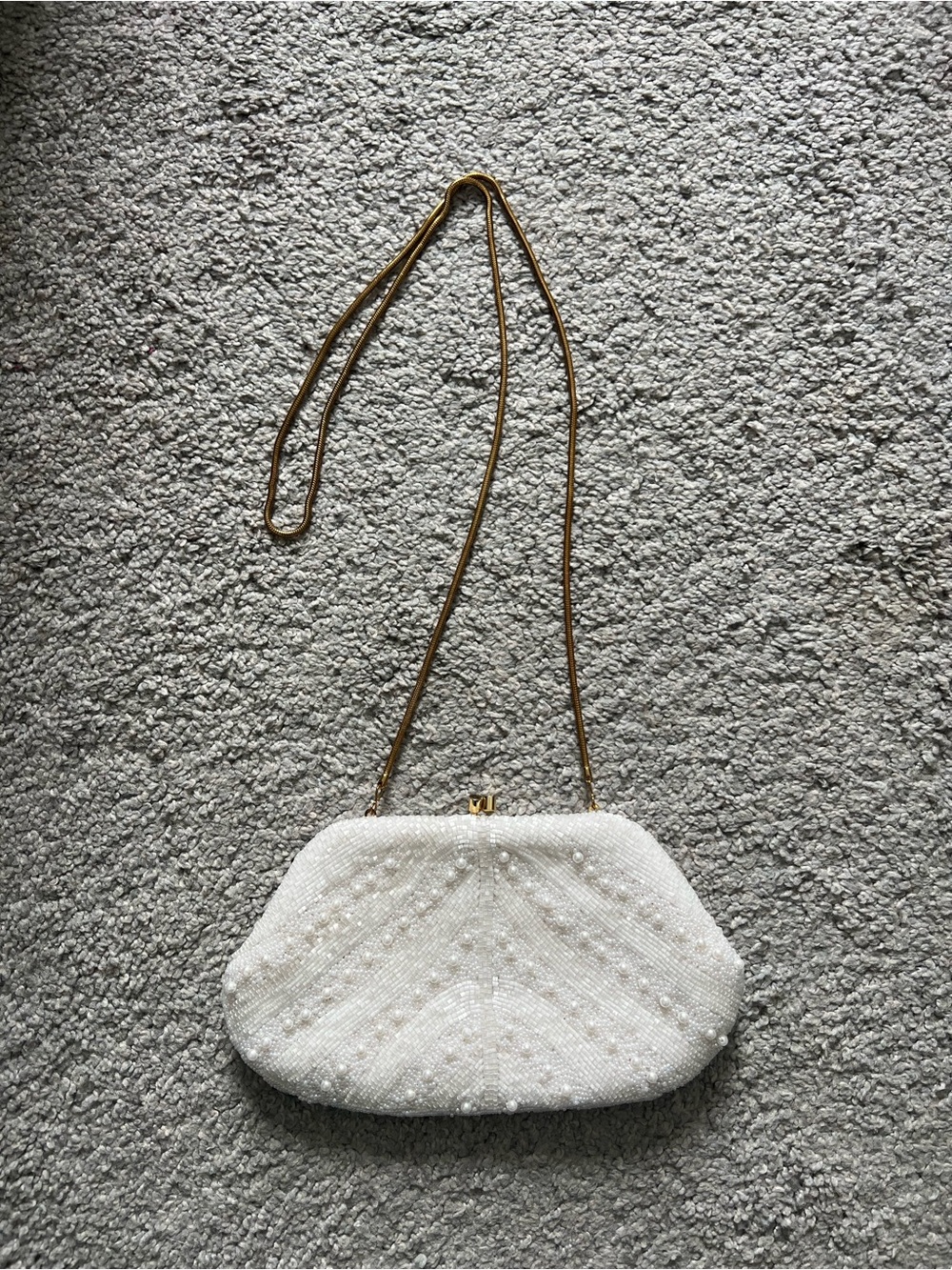 Vintage Andre Cellini White Beaded Bag